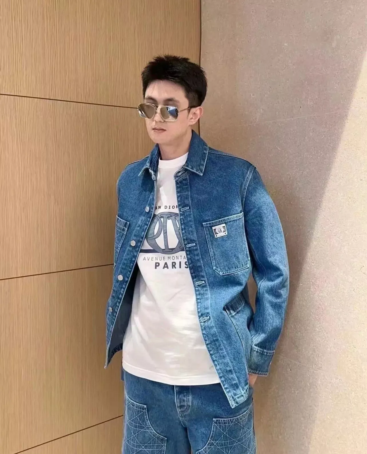 디올 등나무 격자 자수 남녀공용 데님 재킷 상세 이미지 16