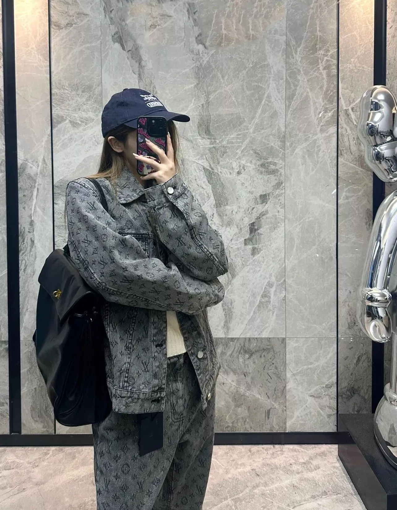 루이비통 모노그램 자카드 데님 남녀공용 상하의 세트 상세 이미지 17