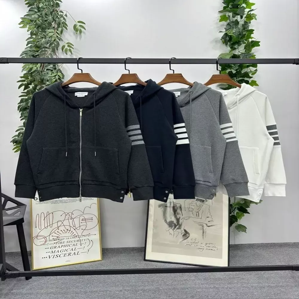 톰브라운 와플 조직 집업 남녀공용 후드 재킷
