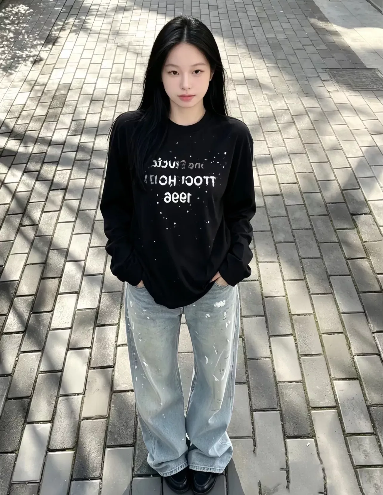 아크네스튜디오 실버 레터링 핫픽스 남녀공용 긴소매 티셔츠 상세 이미지 20
