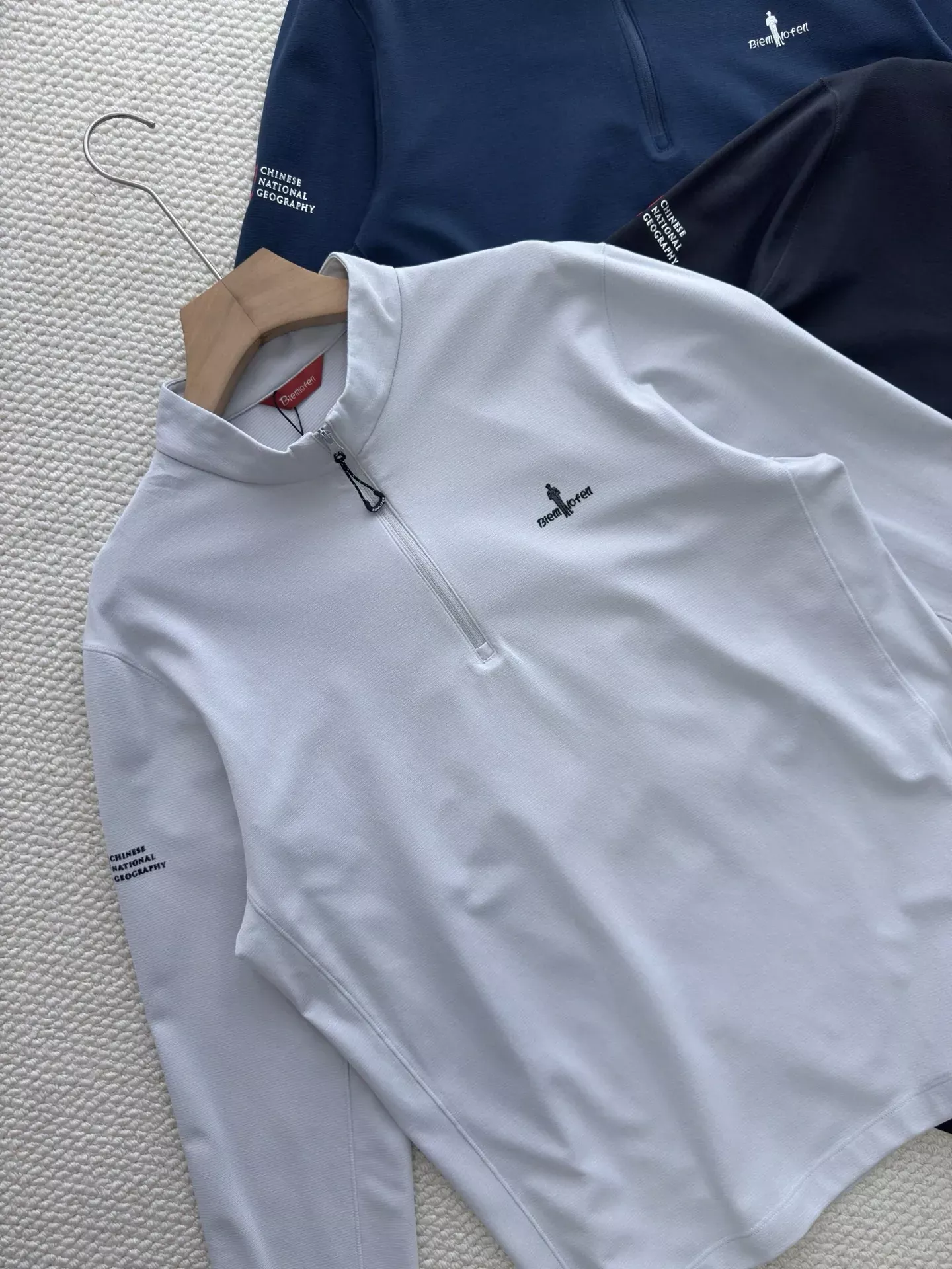 비음러펀 반집업 스탠드칼라 긴소매 남녀공용 긴소매 티셔츠 상세 이미지 6
