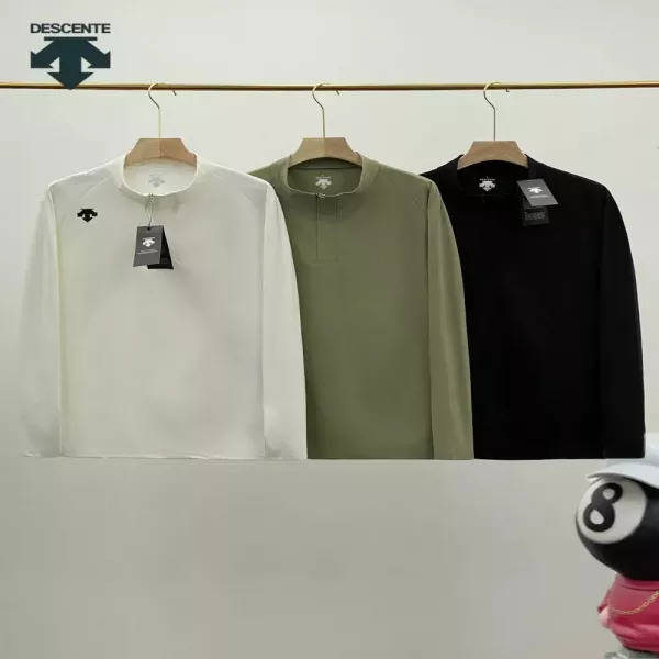 데상트 반집업 기능성 남녀공용 긴소매 티셔츠