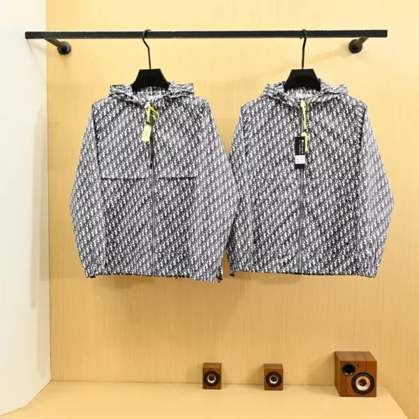 디올 로고 패턴 배색 후드 남녀공용 후드 재킷