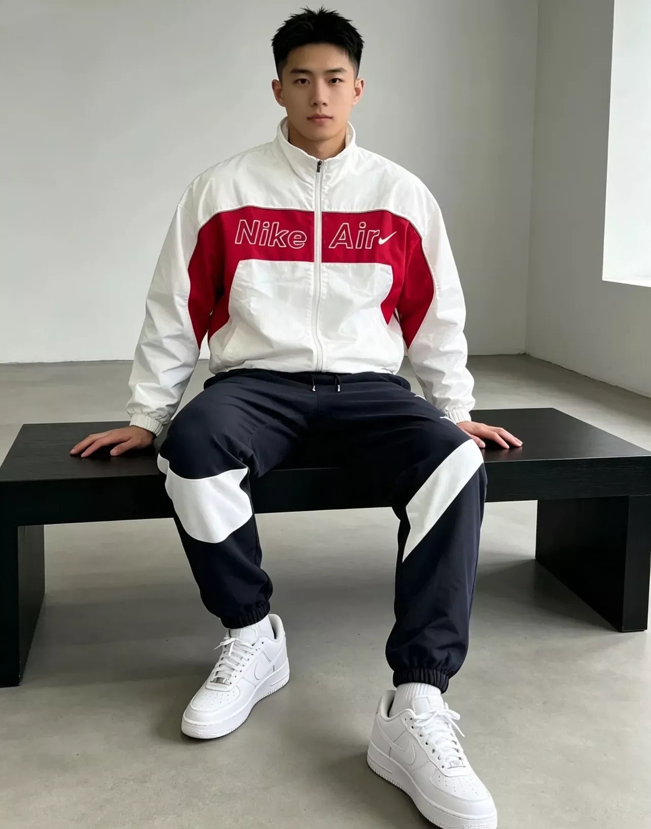 나이키 배색 스탠드넥 바람막이 남녀공용 집업 재킷 상세 이미지 40