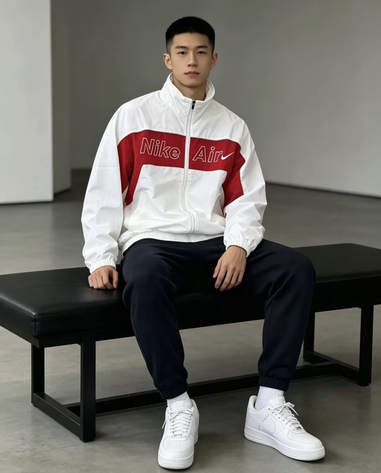 나이키 배색 스탠드넥 바람막이 남녀공용 집업 재킷 상세 이미지 44