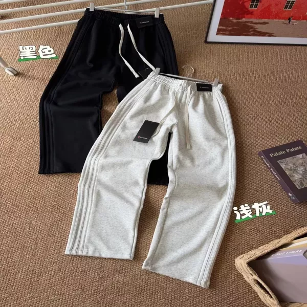 룰루레몬 삼선 스트라이프 직통 남녀공용 트레이닝 팬츠