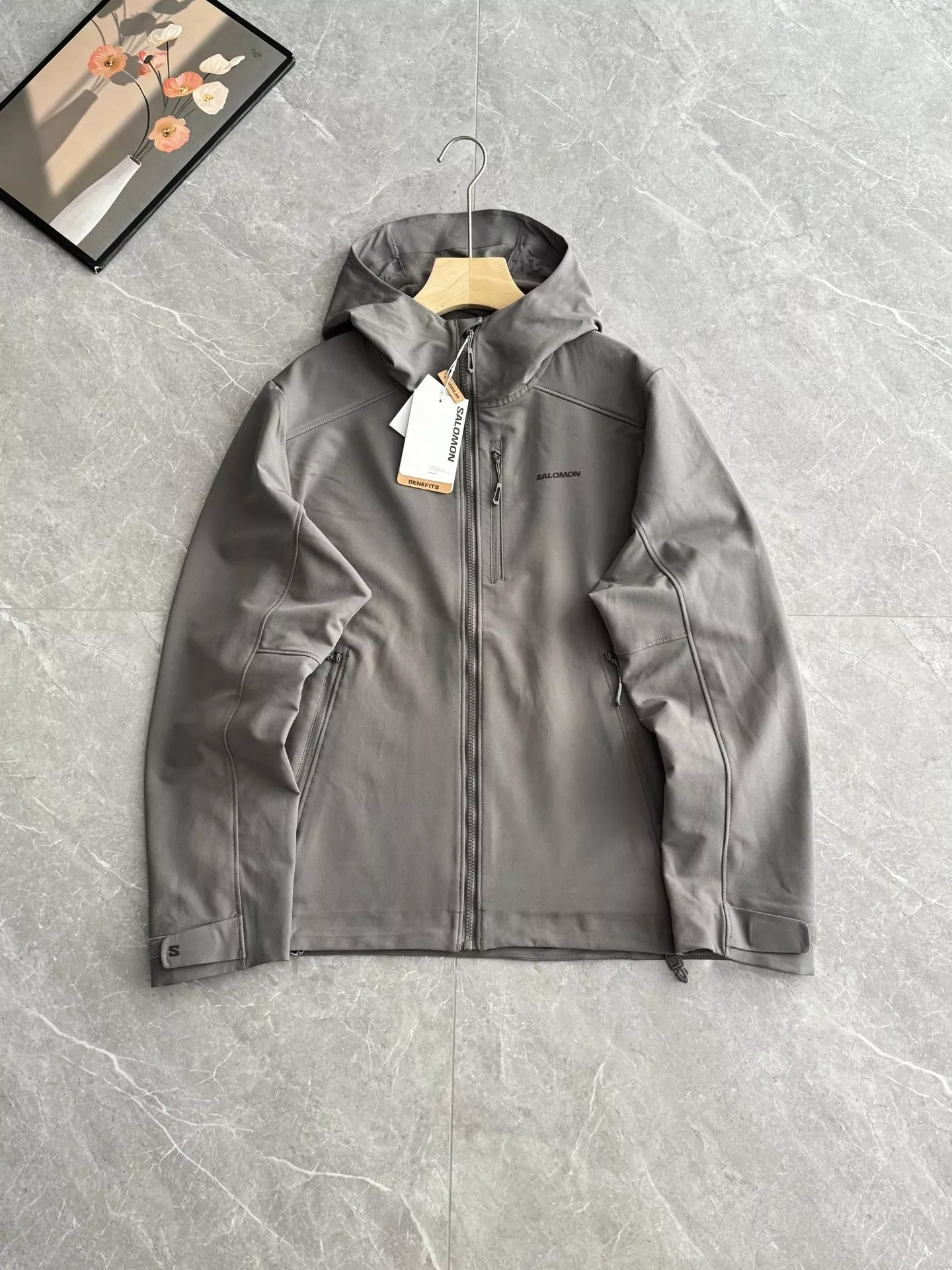 살로몬 소프트쉘 방풍 후드 남녀공용 후드 재킷 상세 이미지 12