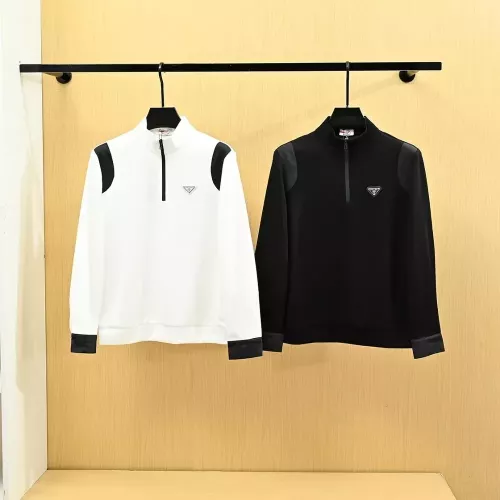 프라다 반집업 배색 하프넥 남녀공용 맨투맨 티셔츠