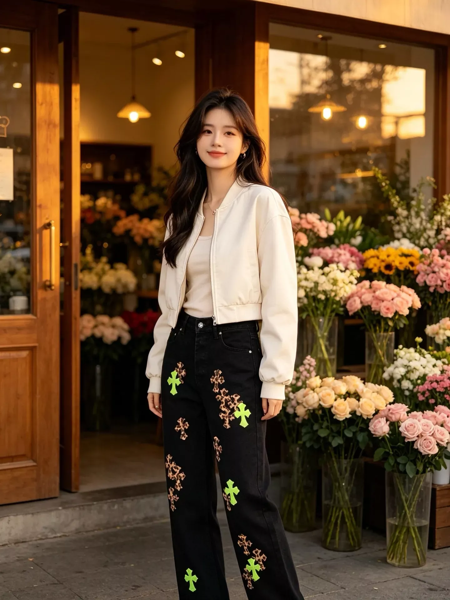 크롬하츠 십자가 패치 워싱 남녀공용 데님 팬츠 상세 이미지 14