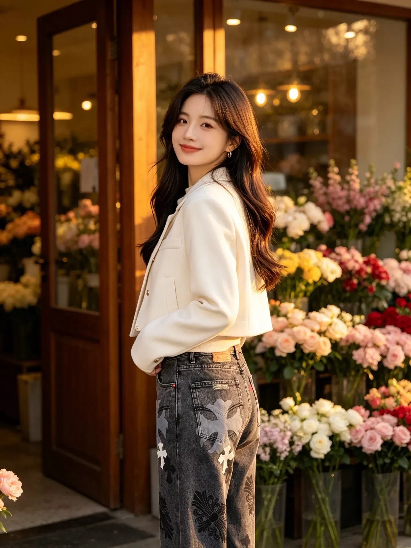 크롬하츠 십자가 패치 워싱 남녀공용 데님 팬츠 상세 이미지 21