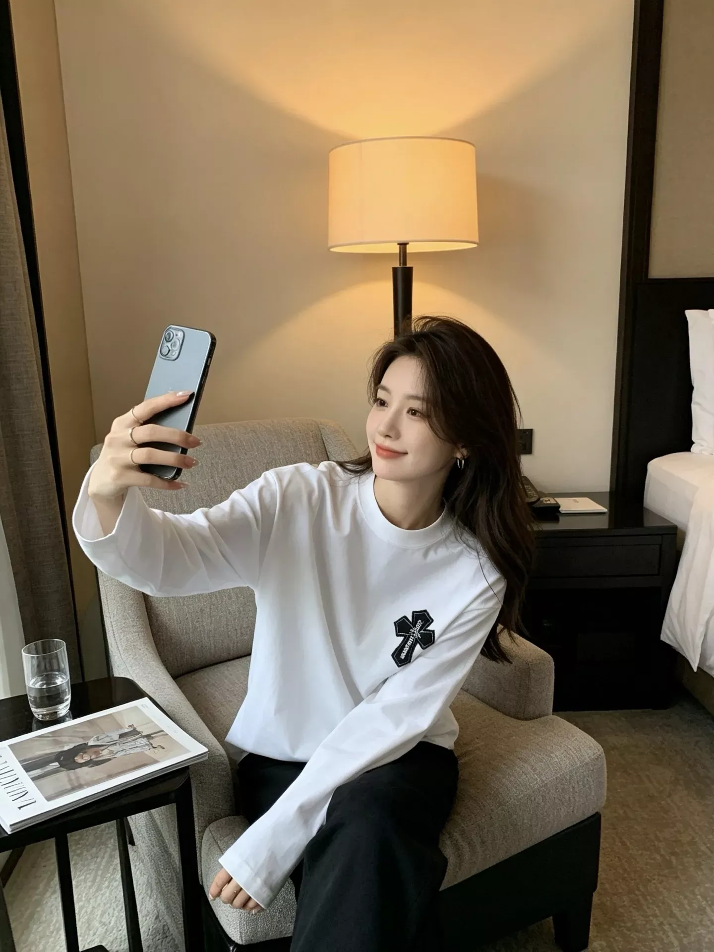크롬하츠 십자가 패치 루즈핏 남녀공용 긴소매 티셔츠 상세 이미지 11