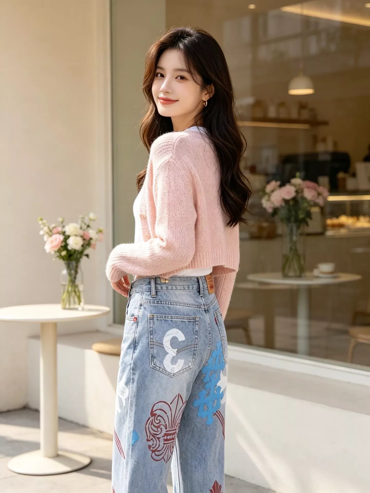 크롬하츠 십자가 패치 워싱 남녀공용 데님 팬츠 상세 이미지 33