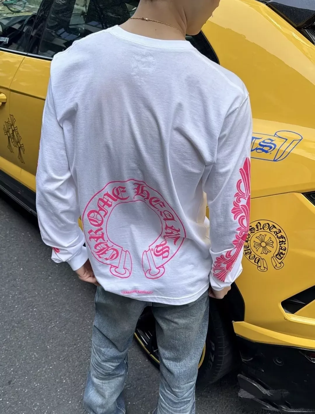 크롬하츠 말발굽 프린트 오버핏 남녀공용 긴소매 티셔츠 상세 이미지 13