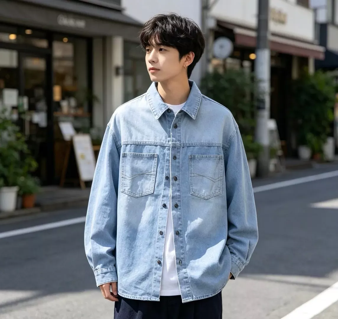 발렌시아가 워시드 데님 남녀공용 긴소매 데님 셔츠 상세 이미지 12