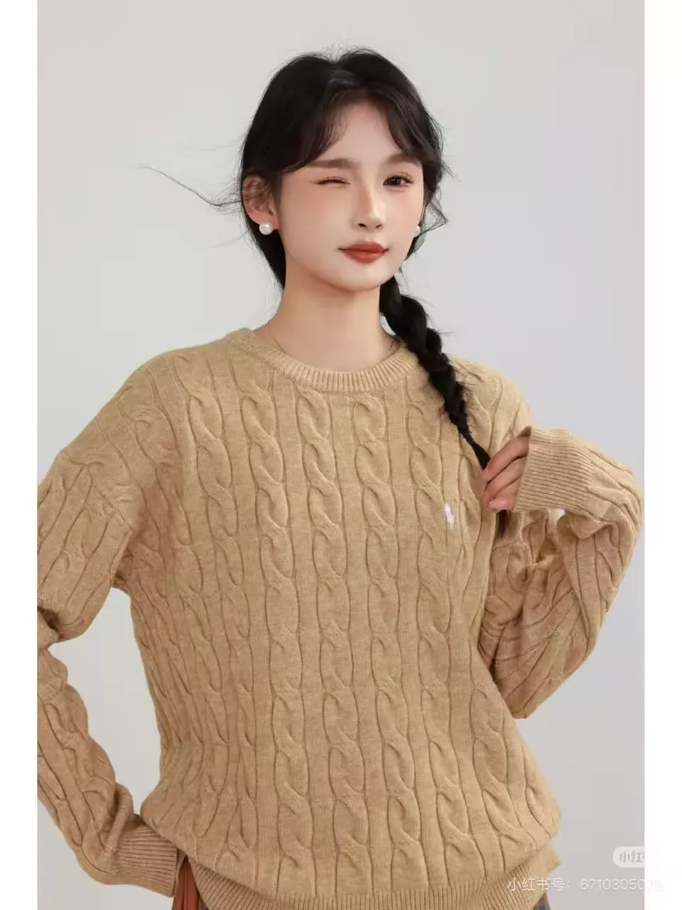 랄프로렌 케이블 자수 남녀공용 긴소매 니트 상세 이미지 16