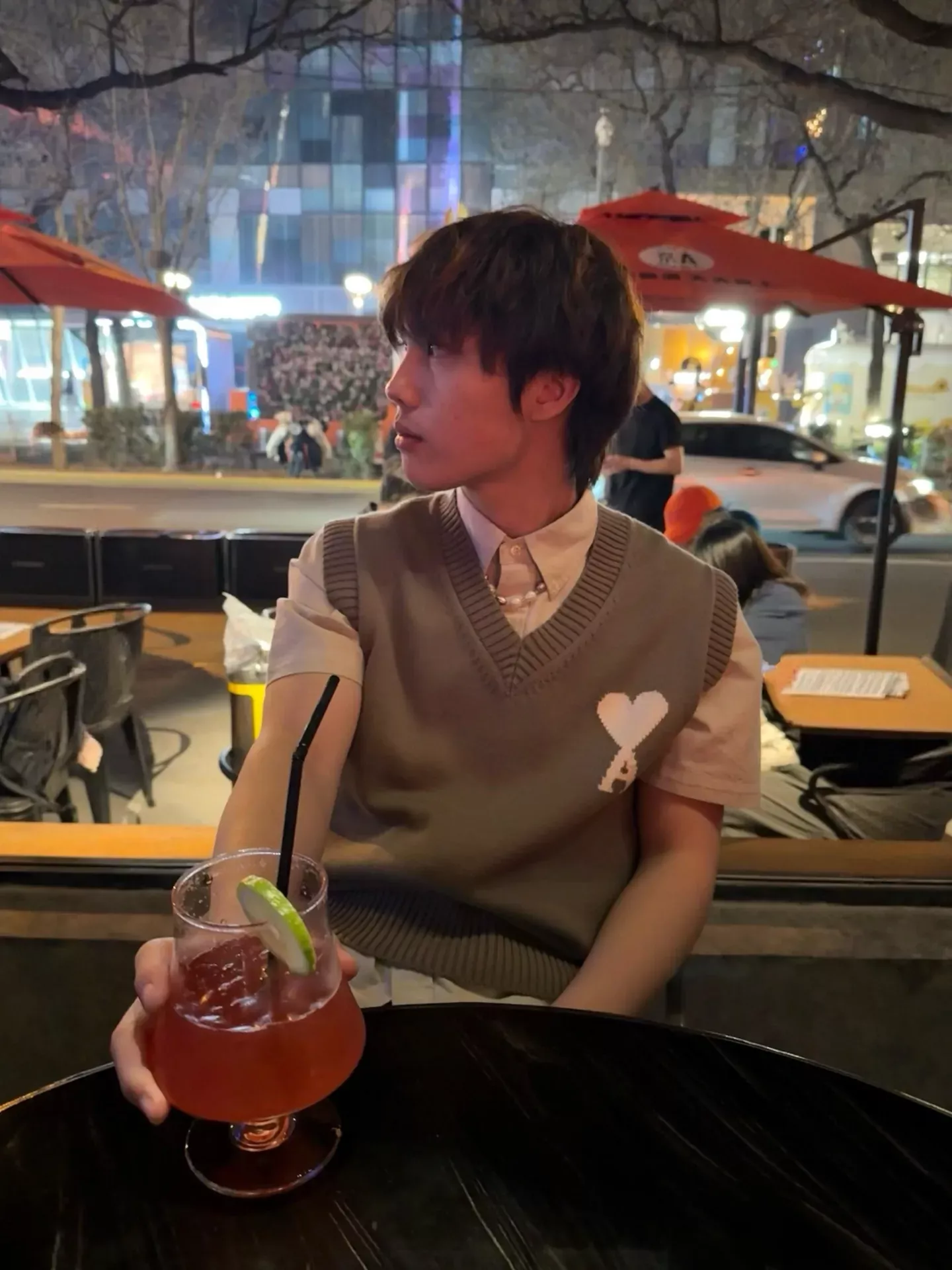 아미 하트 자카드 울 혼방 남녀공용 민소매 니트 상세 이미지 33