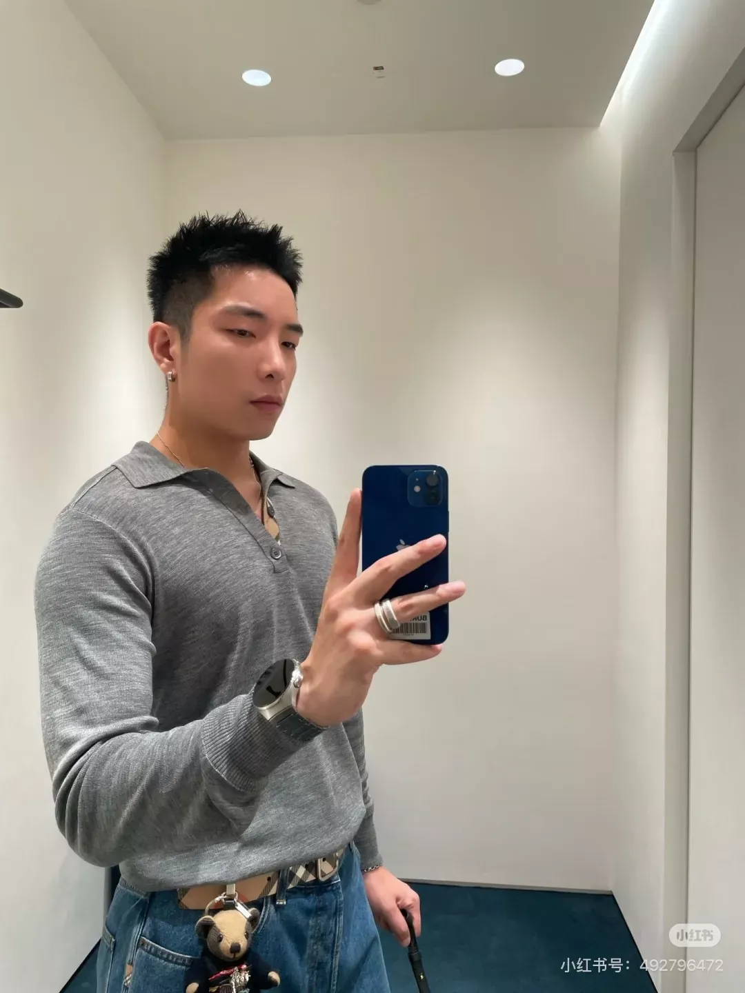 버버리 폴로 칼라 울 혼방 남녀공용 긴소매 니트 상세 이미지 23