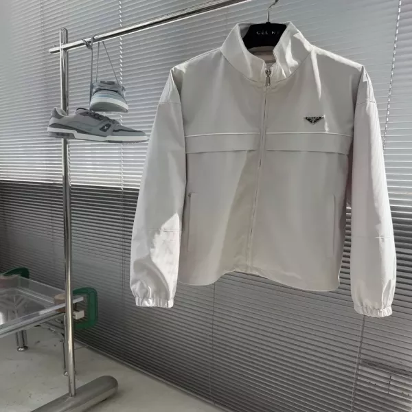 프라다 삼각 로고 하이넥 남녀공용 집업 재킷