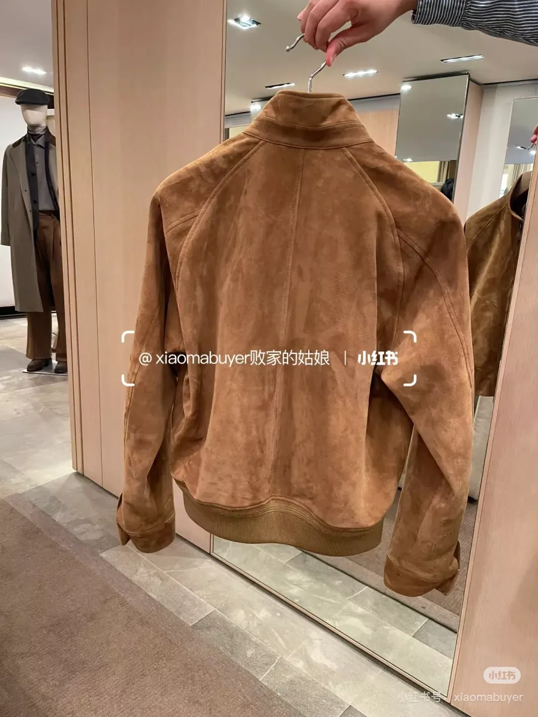 로로피아나 스웨이드 집업 보머 남녀공용 가죽 재킷 상세 이미지 11