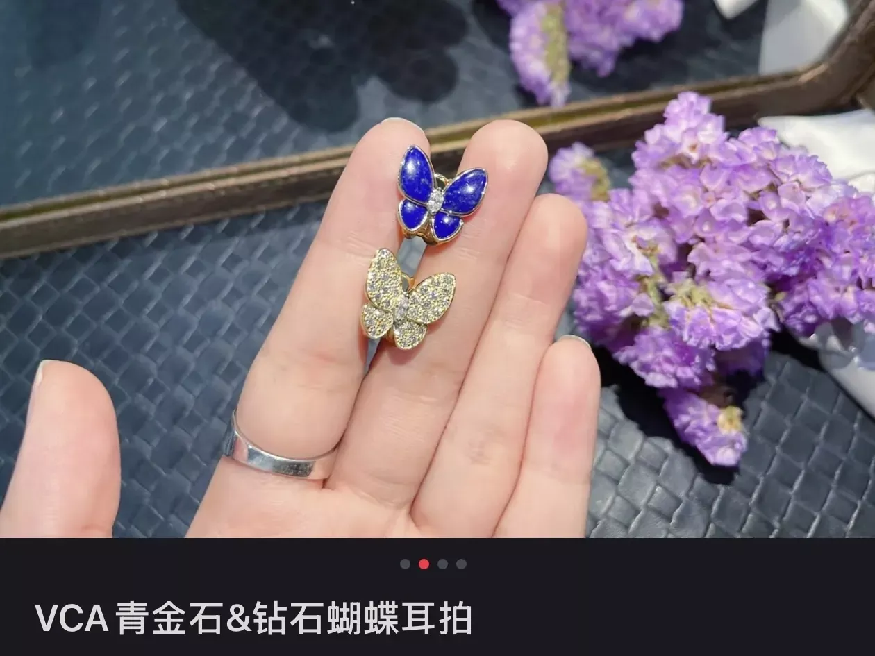 반클리프아펠 나비 비대칭 블루 스톤 귀걸이 상세 이미지 15