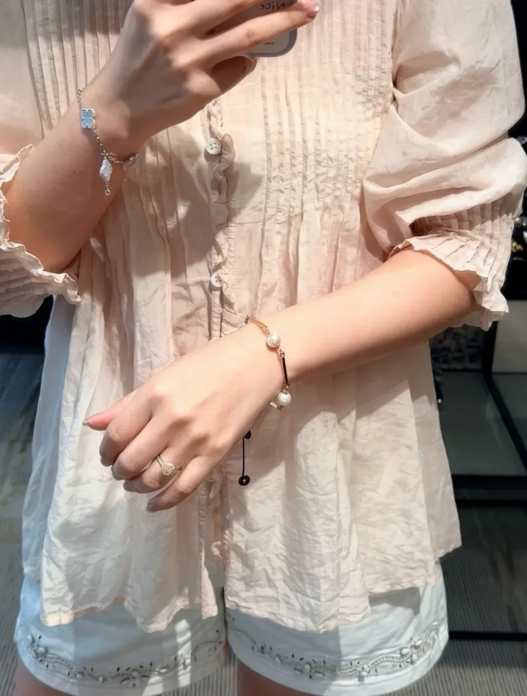 샤넬 빈티지 진주 바 장식 팔찌 상세 이미지 6