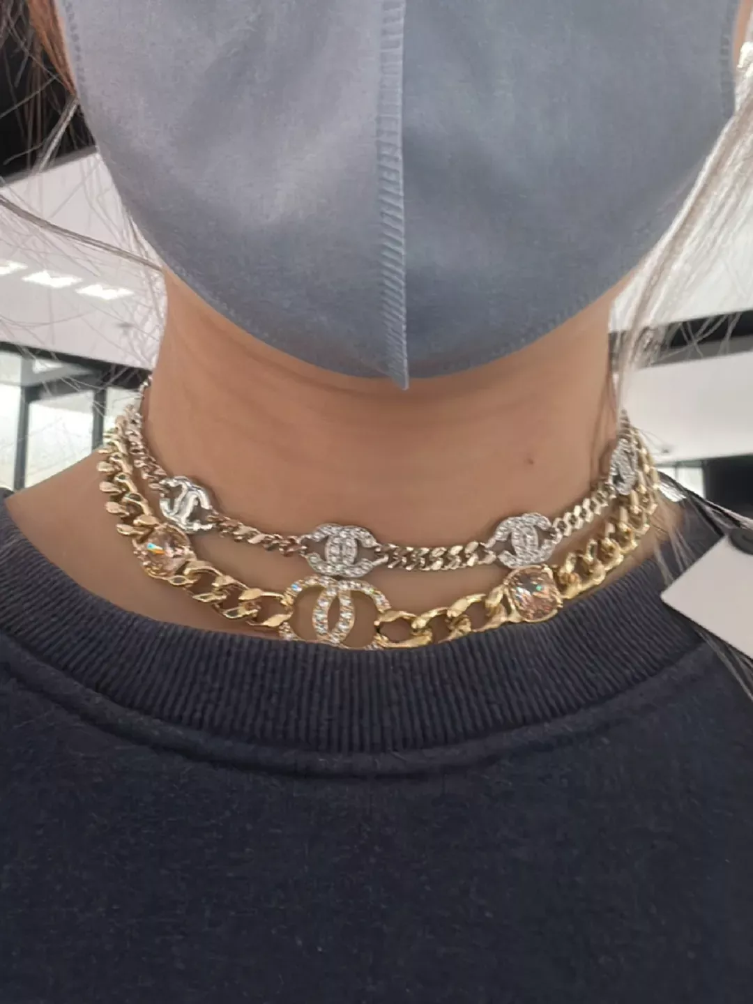 샤넬 큐빅 체인 목걸이 상세 이미지 7