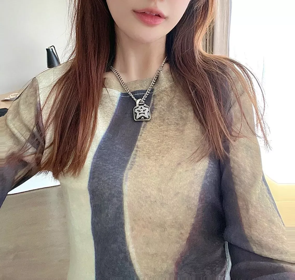 샤넬 더블 씨 펜던트 황동 목걸이 상세 이미지 8