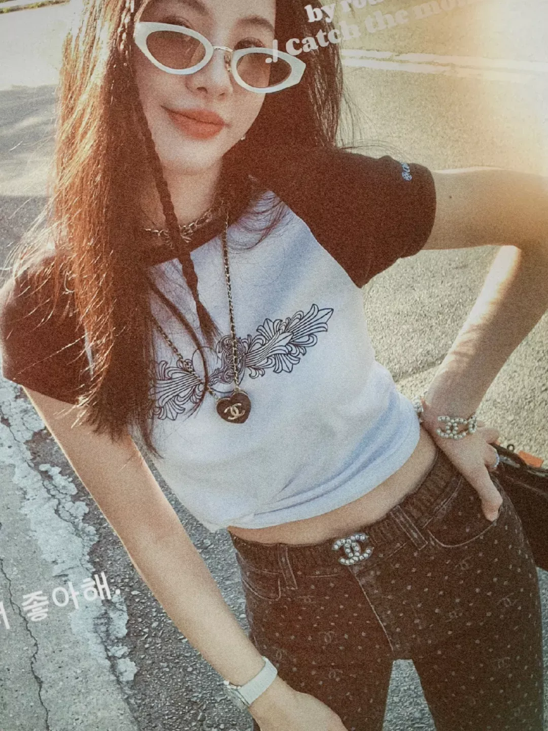 샤넬 데이지 더블 C 램스킨 초커 상세 이미지 35