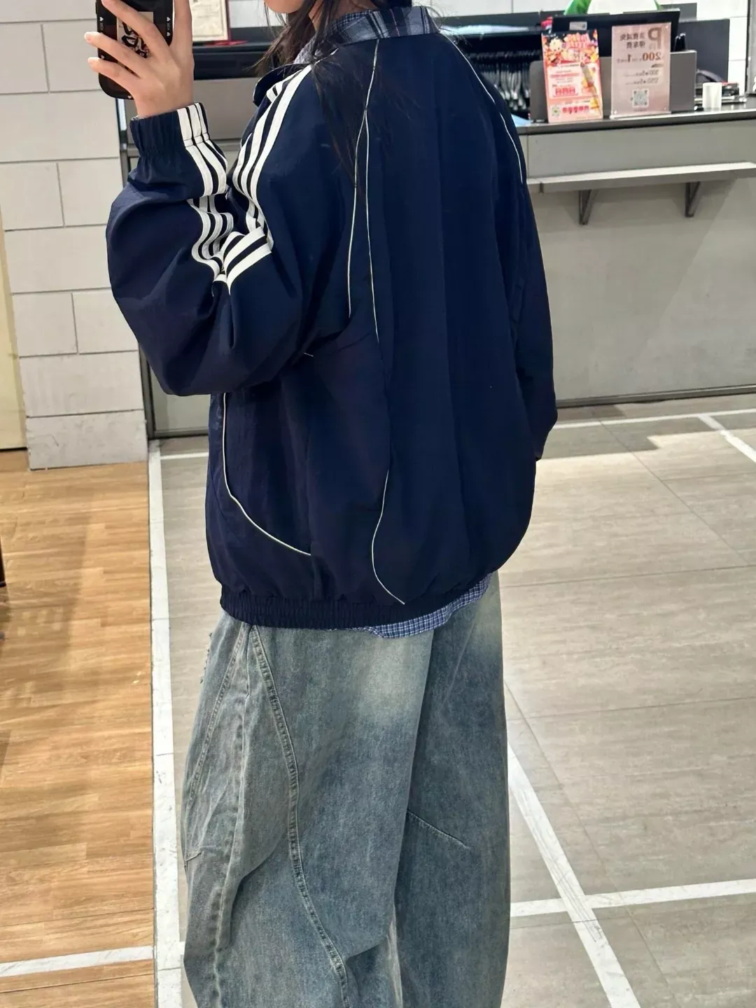 아디다스 체크 양면 하이넥 남녀공용 집업 재킷 상세 이미지 20