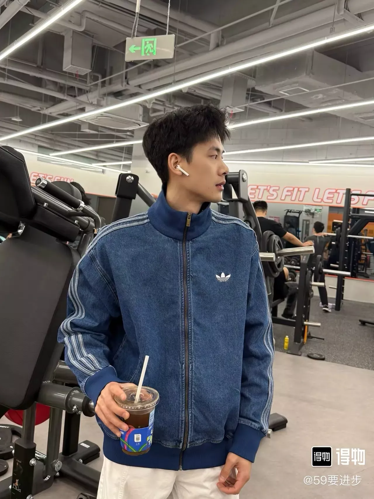 아디다스 삼선 테이프 트레포일 남녀공용 데님 재킷 상세 이미지 12