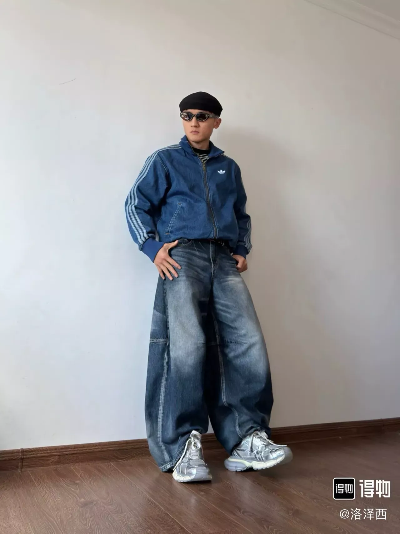 아디다스 삼선 테이프 트레포일 남녀공용 데님 재킷 상세 이미지 13