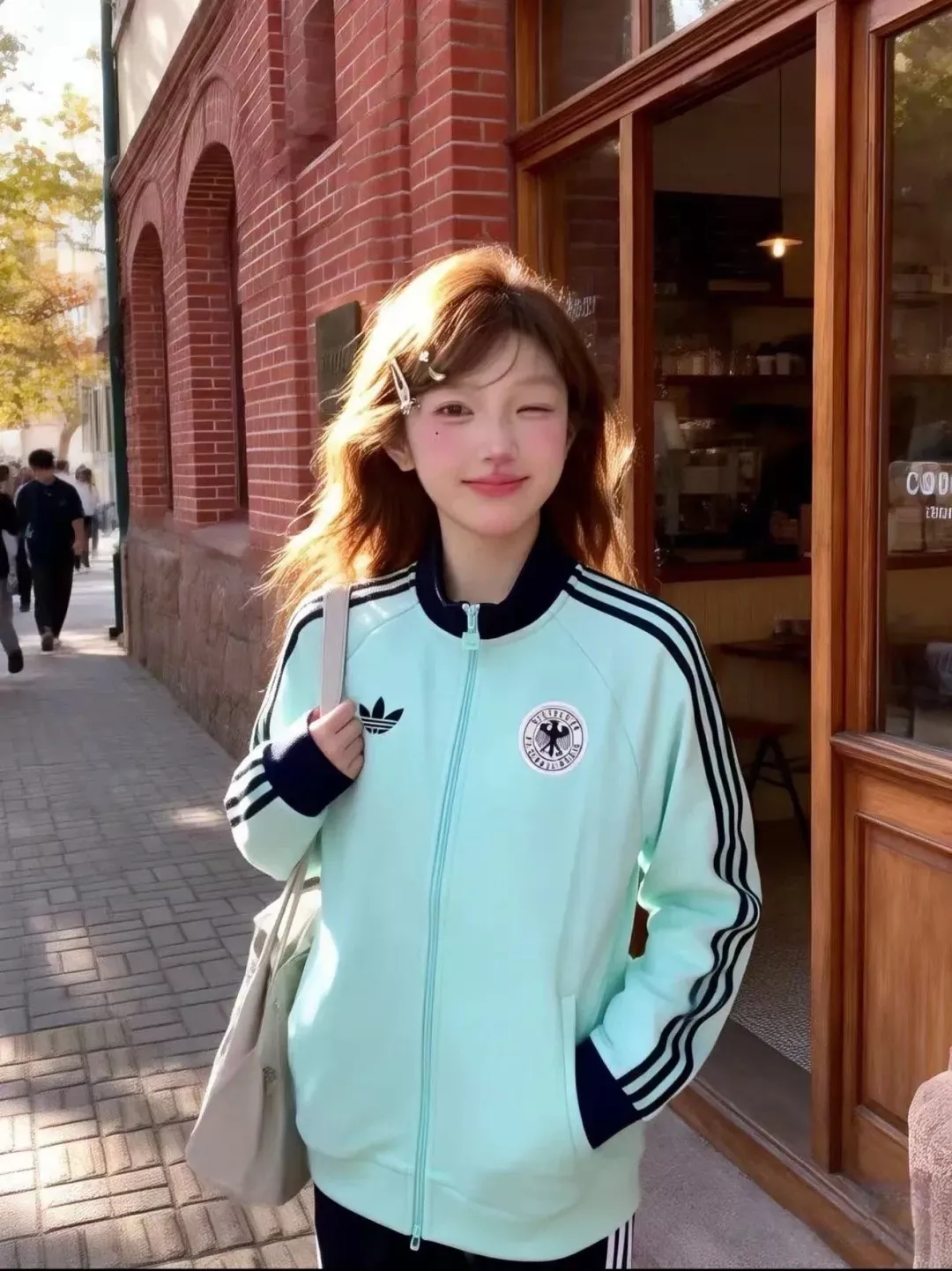 아디다스 삼선 자수 루즈핏 남녀공용 집업 재킷 상세 이미지 15