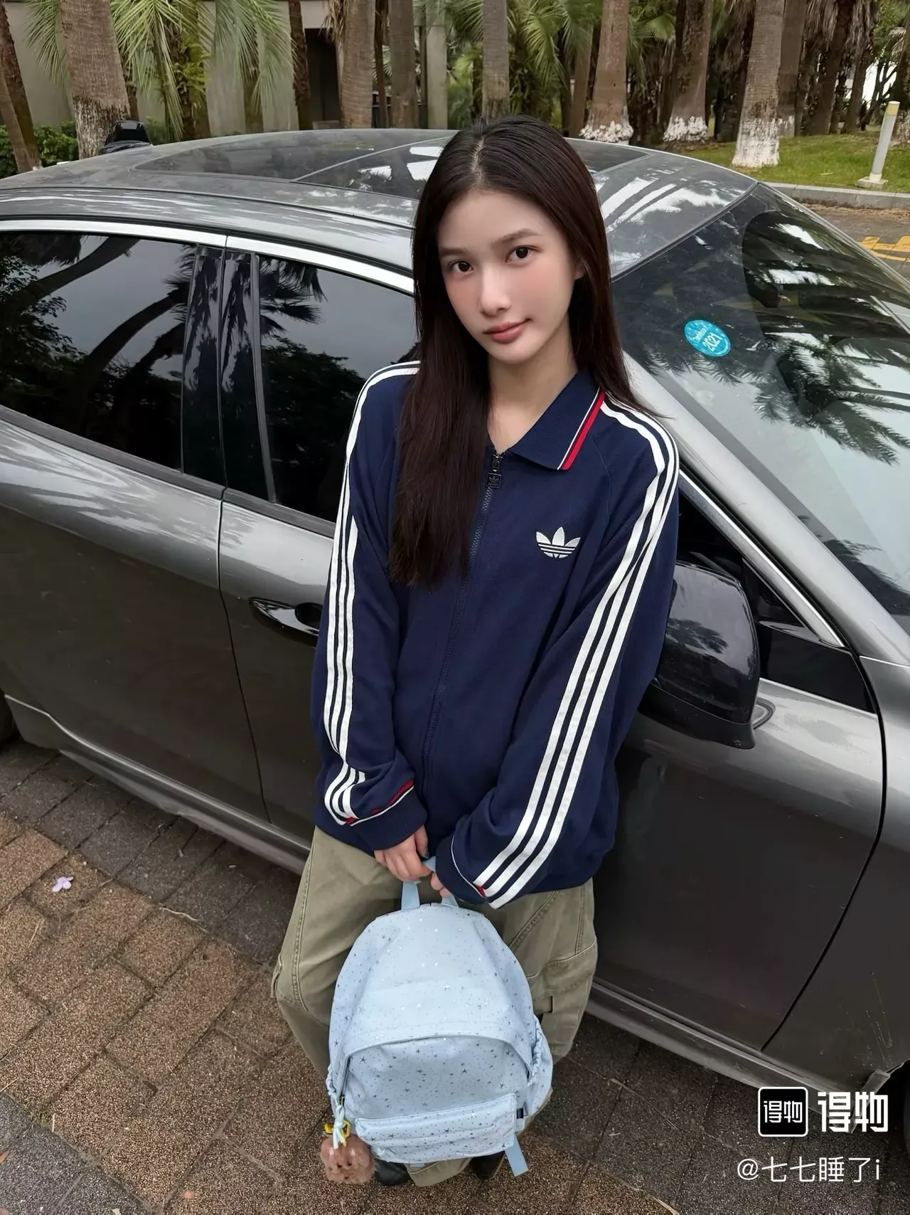 아디다스 삼선 자수 배색 리브 남녀공용 집업 재킷 상세 이미지 14