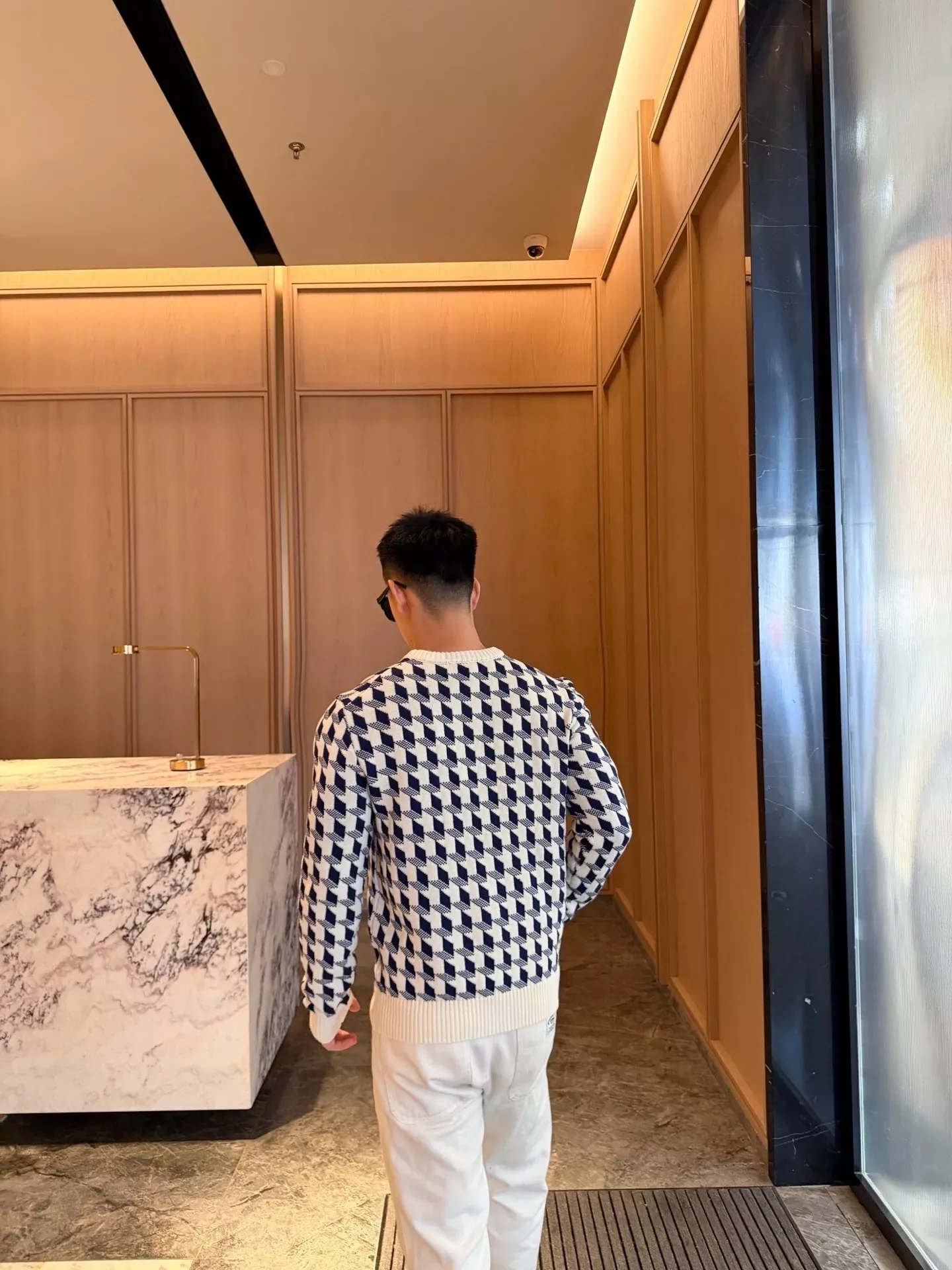 디올 천조격 자카드 울 남녀공용 긴소매 니트 상세 이미지 17