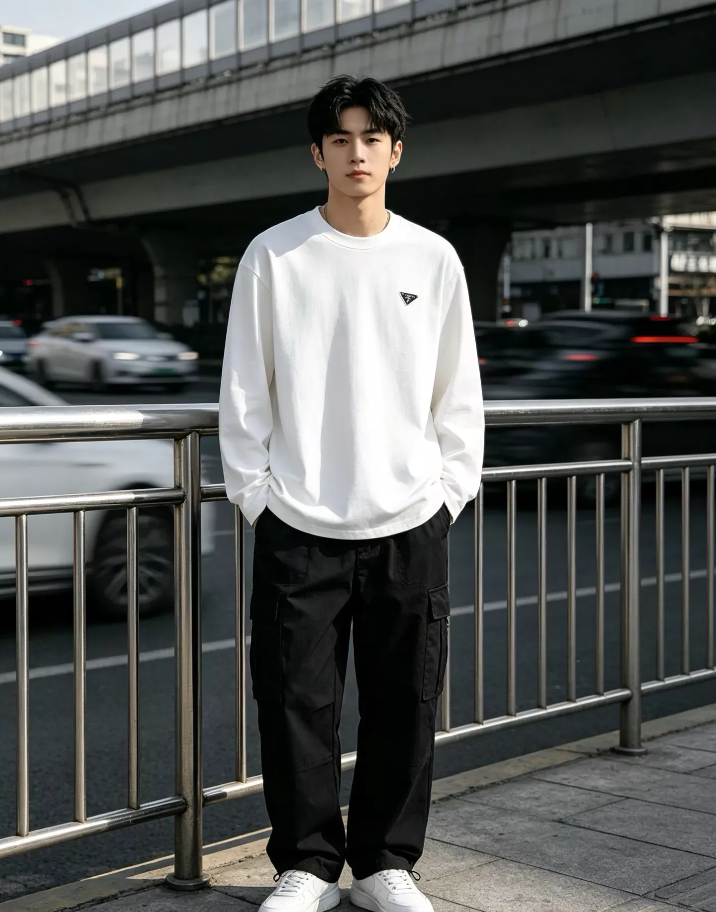 프라다 삼각 로고 포인트 남녀공용 긴소매 티셔츠 상세 이미지 17