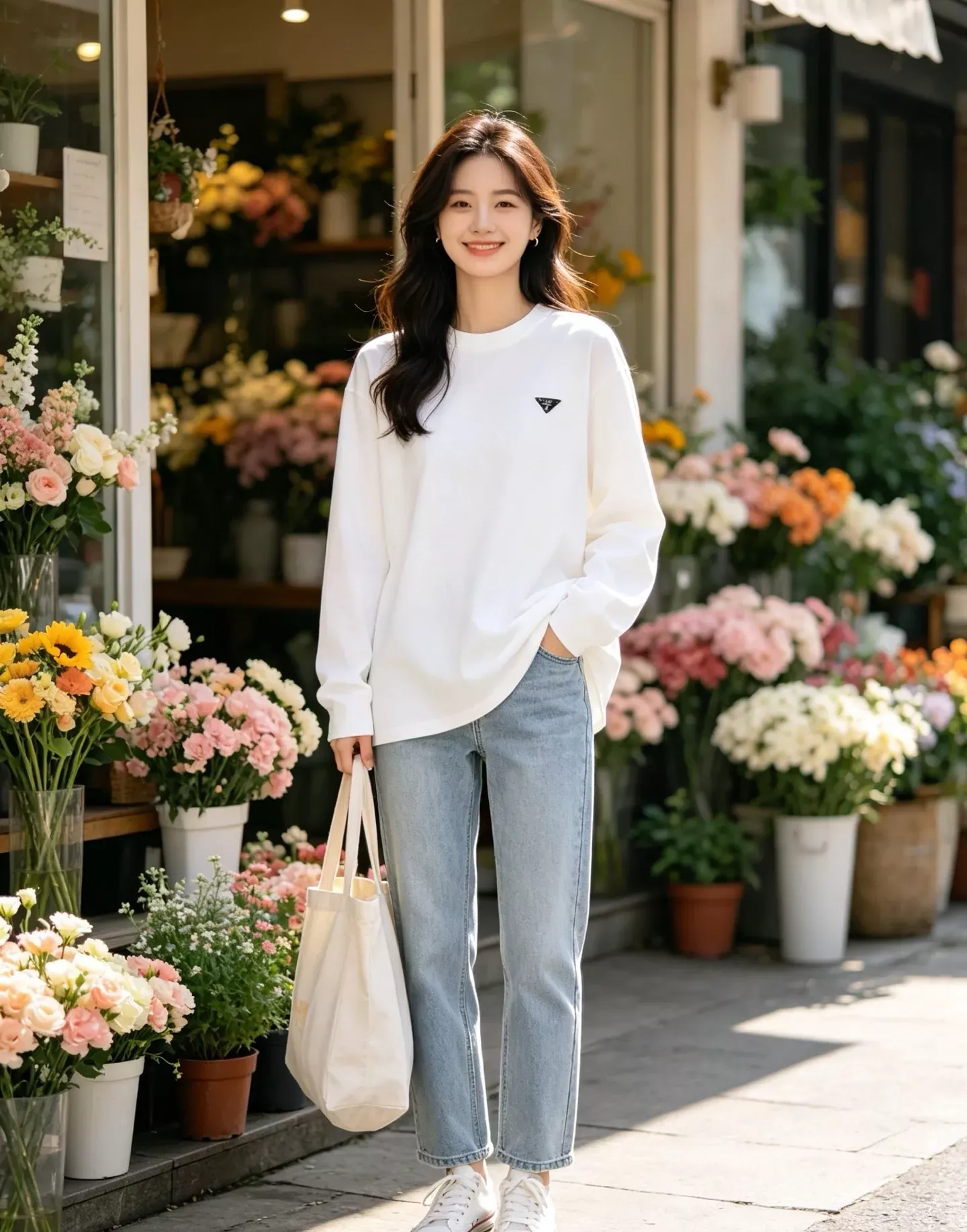 프라다 삼각 로고 포인트 남녀공용 긴소매 티셔츠 상세 이미지 18