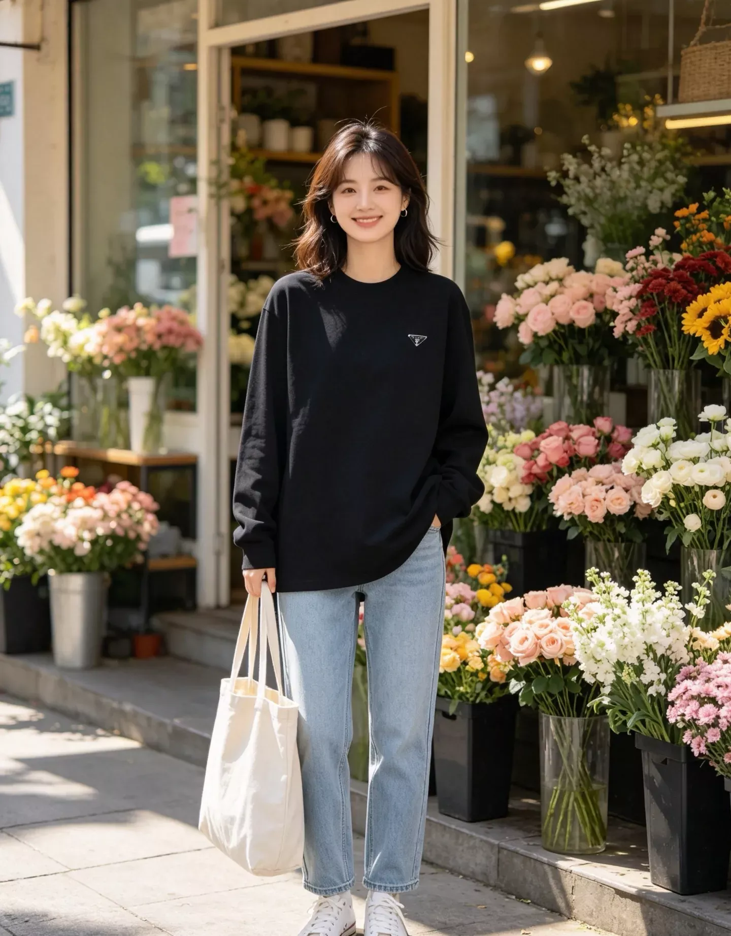 프라다 삼각 로고 긴소매 남녀공용 긴소매 티셔츠 상세 이미지 18