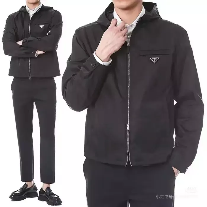 프라다 리나일론 포켓 집업 남녀공용 후드 재킷 상세 이미지 13