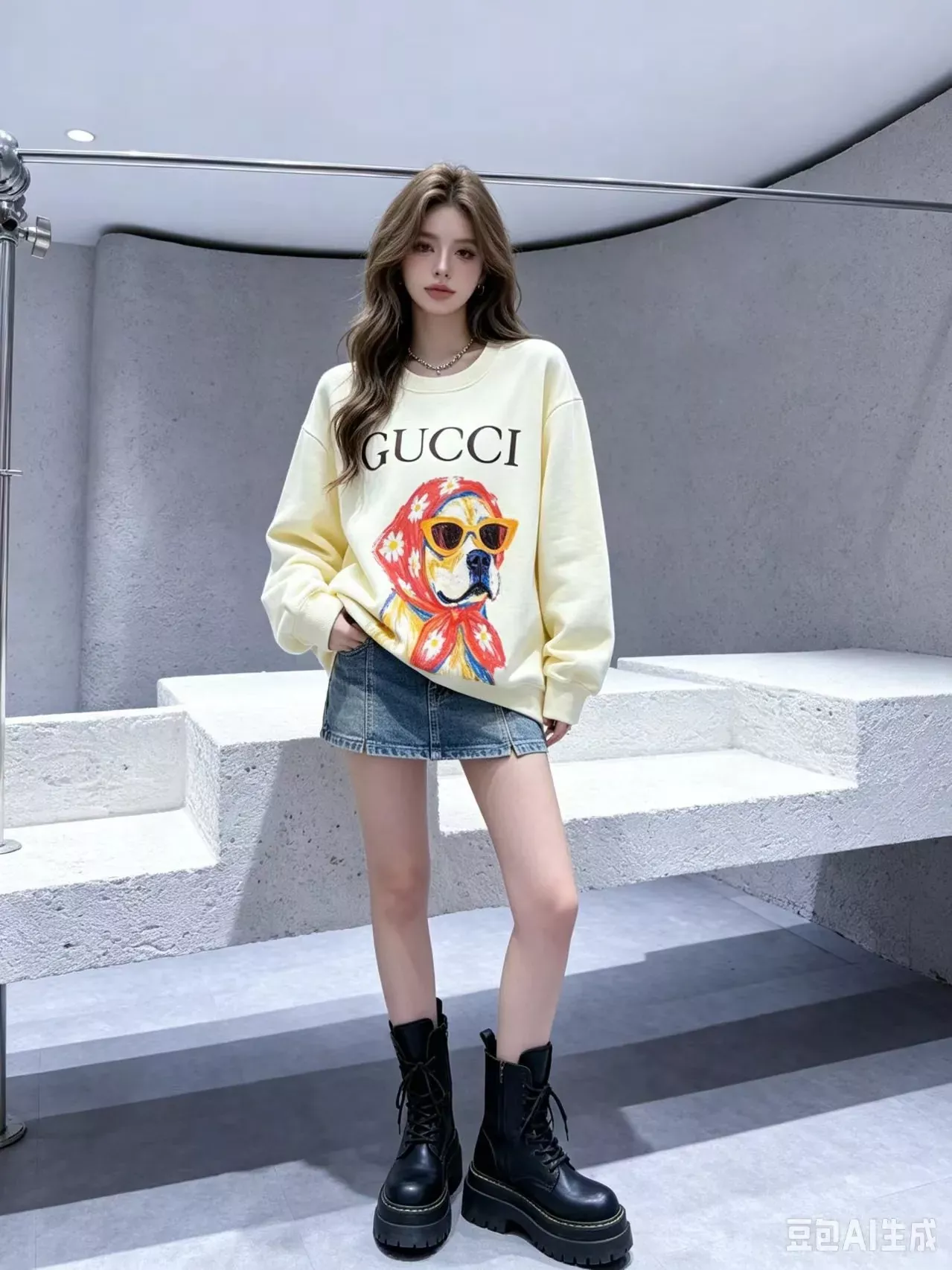 구찌 카툰 프린트 코튼 남녀공용 맨투맨 티셔츠 상세 이미지 13