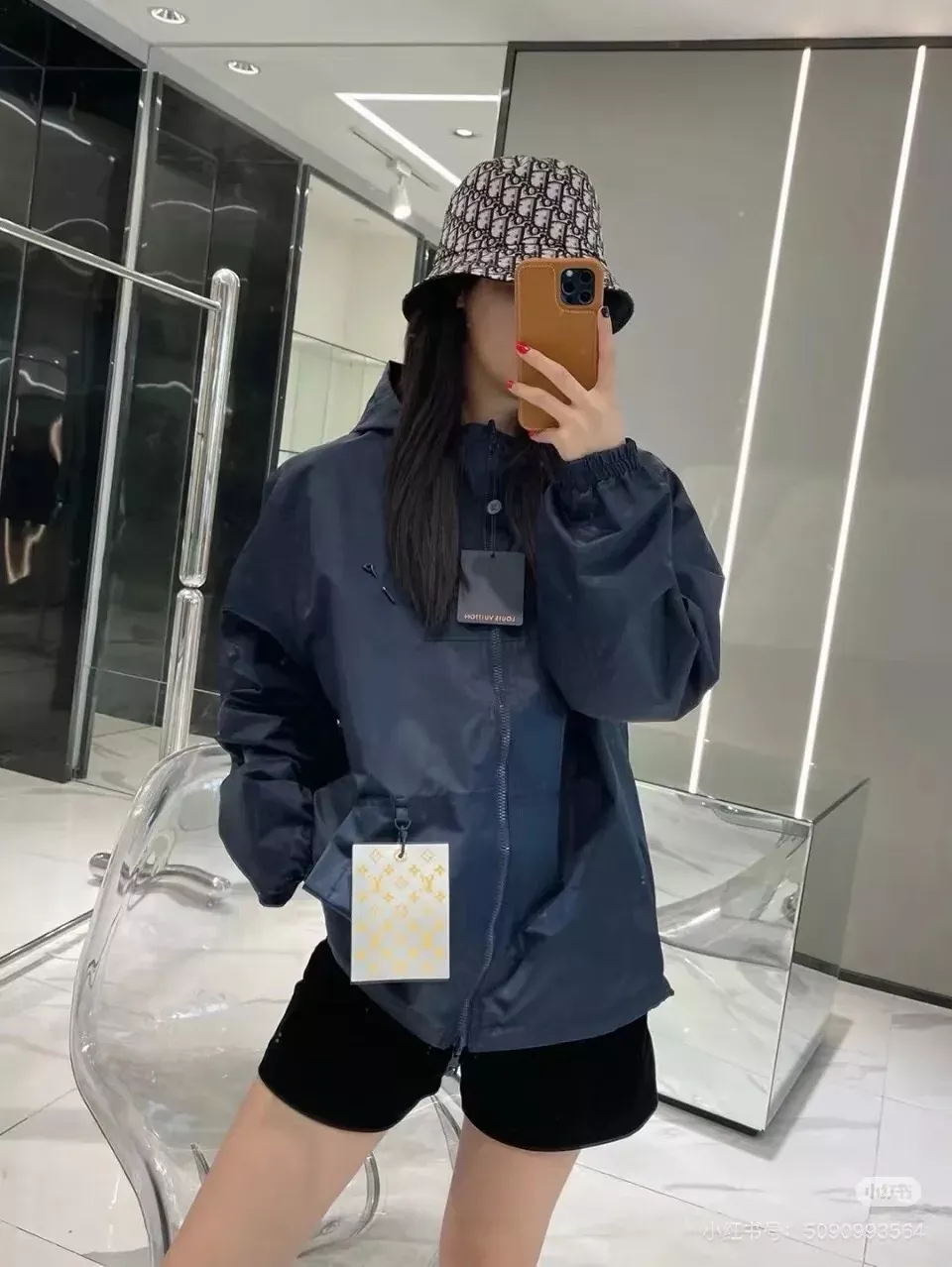 루이비통 양면 자카드 루즈핏 남녀공용 후드 재킷 상세 이미지 32