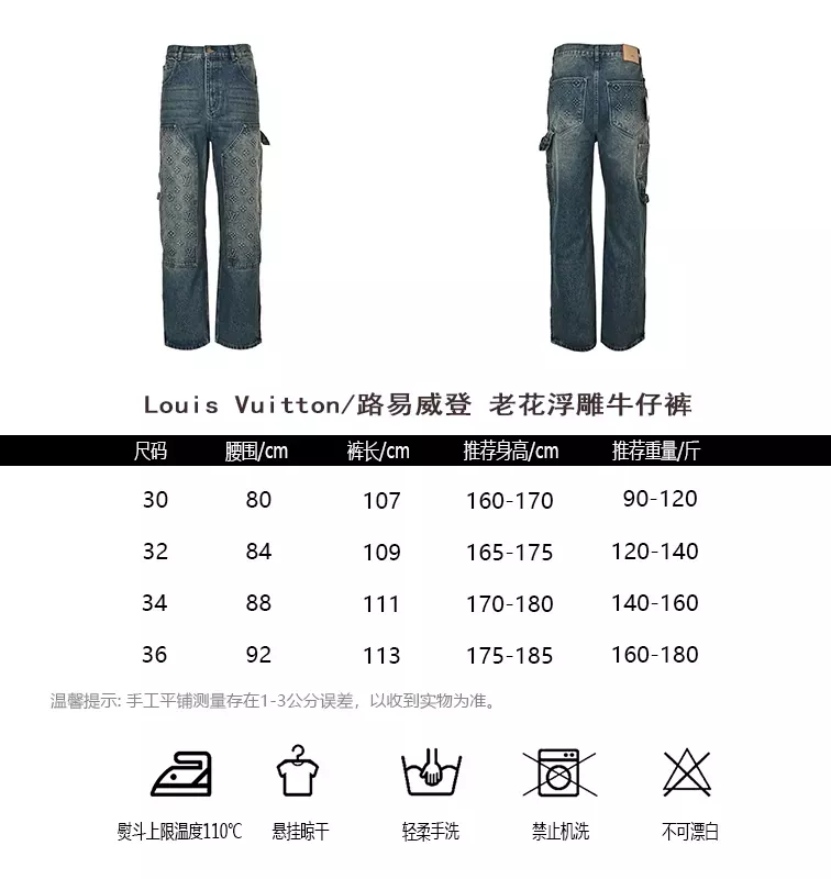 루이비통 모노그램 엠보 데님 남녀공용 데님 팬츠 상세 이미지 13