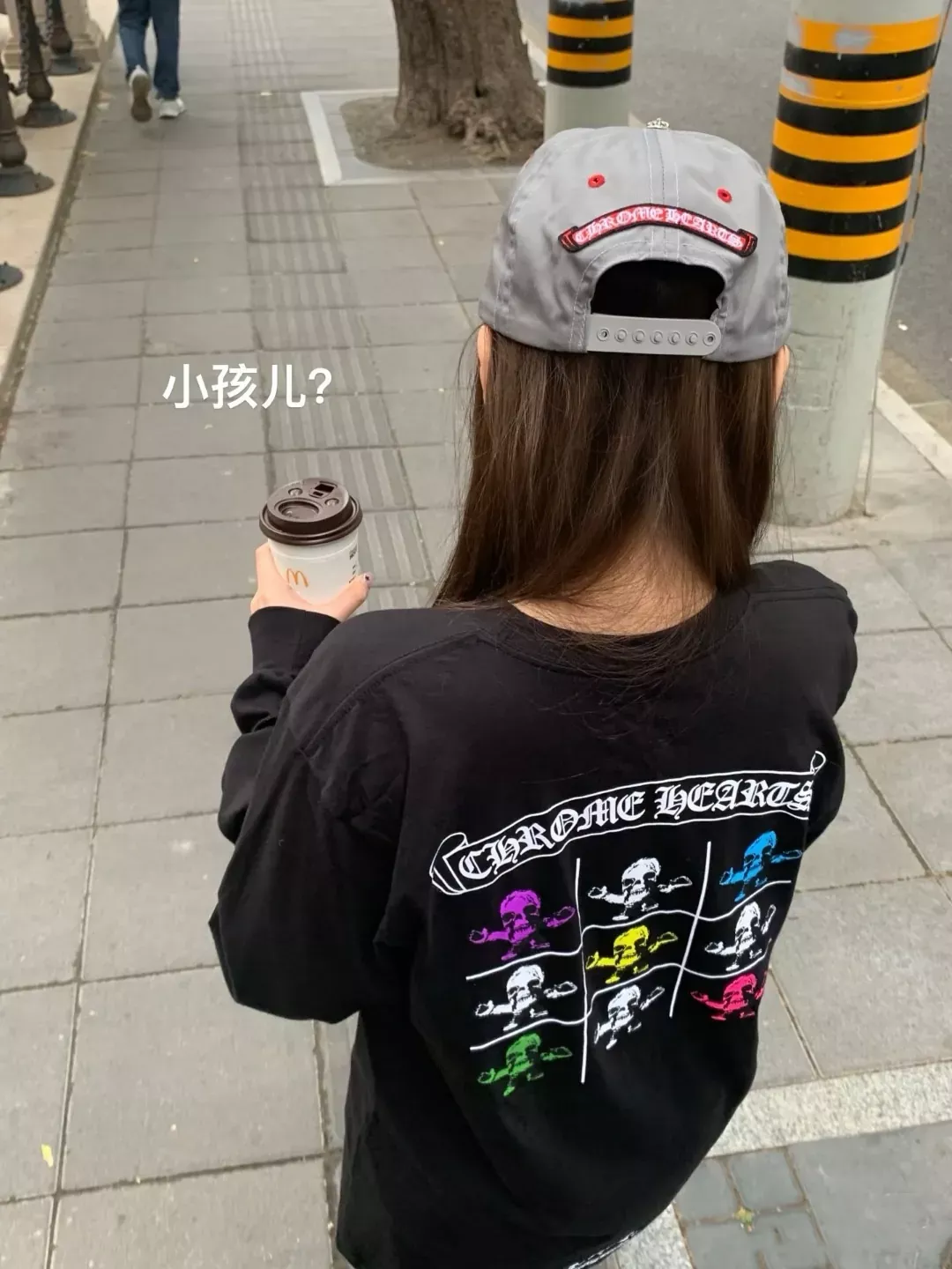 크롬하츠 해골 프린트 오버핏 남녀공용 긴소매 티셔츠 상세 이미지 15