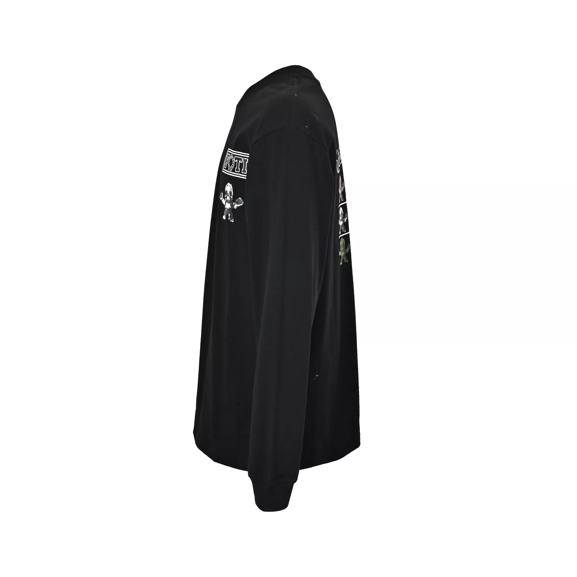 크롬하츠 해골 프린트 오버핏 남녀공용 긴소매 티셔츠 상세 이미지 2