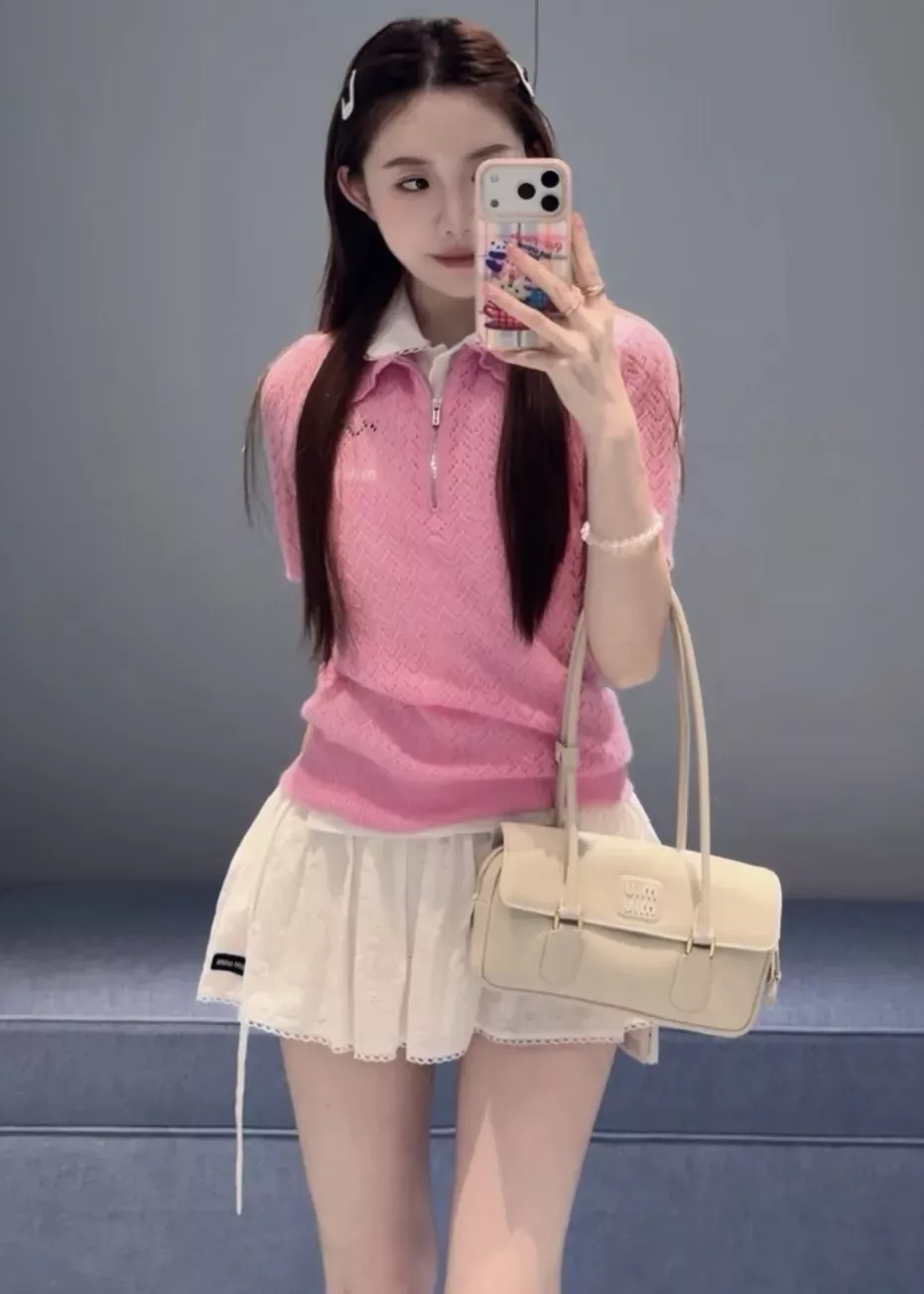 미우미우 플라워 자수 펀칭 여성용 미니 스커트 상세 이미지 19