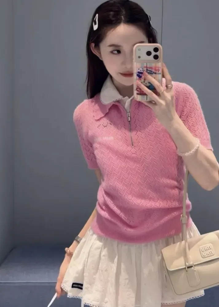 미우미우 플라워 자수 펀칭 여성용 미니 스커트 상세 이미지 21
