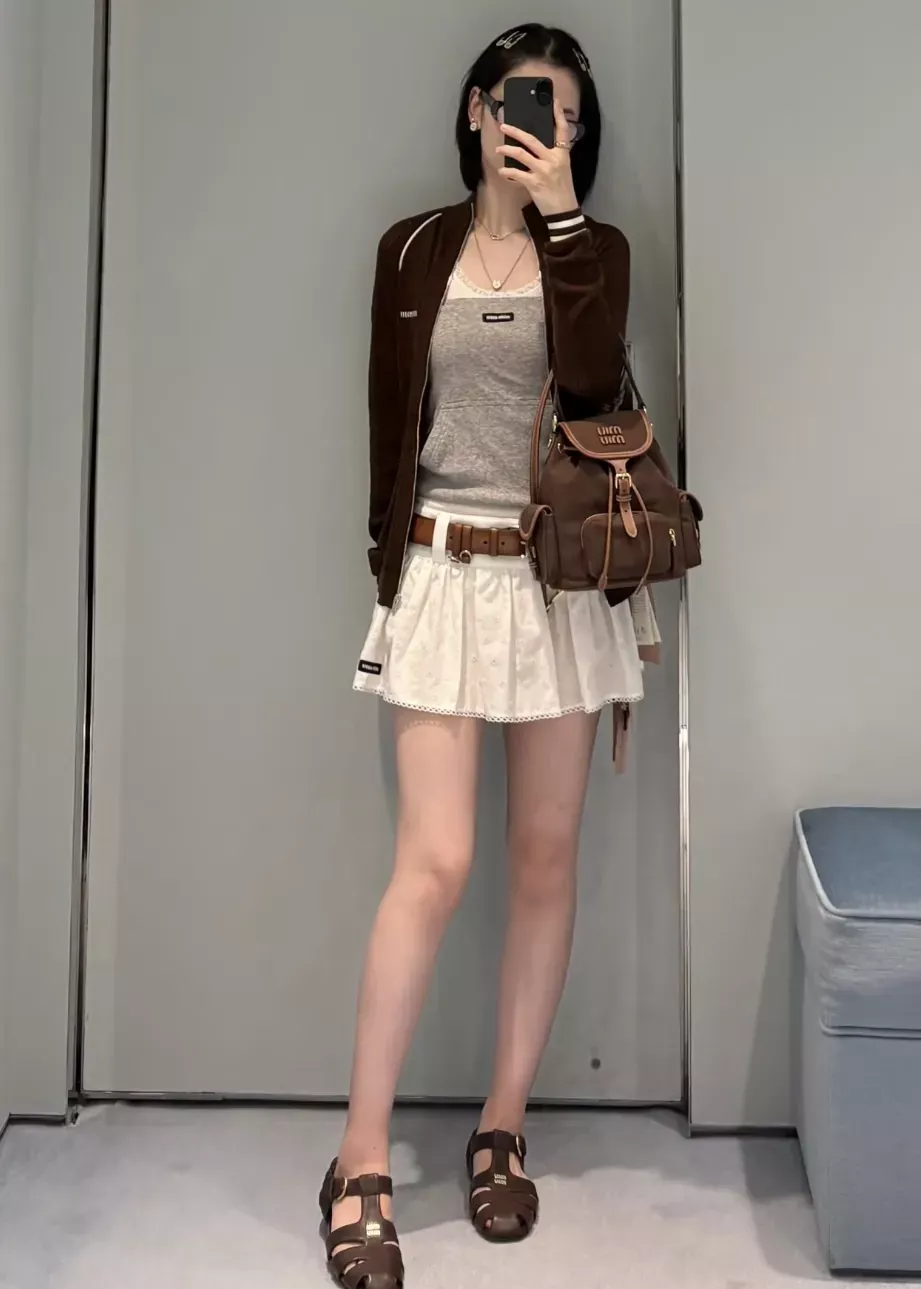 미우미우 플라워 자수 펀칭 여성용 미니 스커트 상세 이미지 66