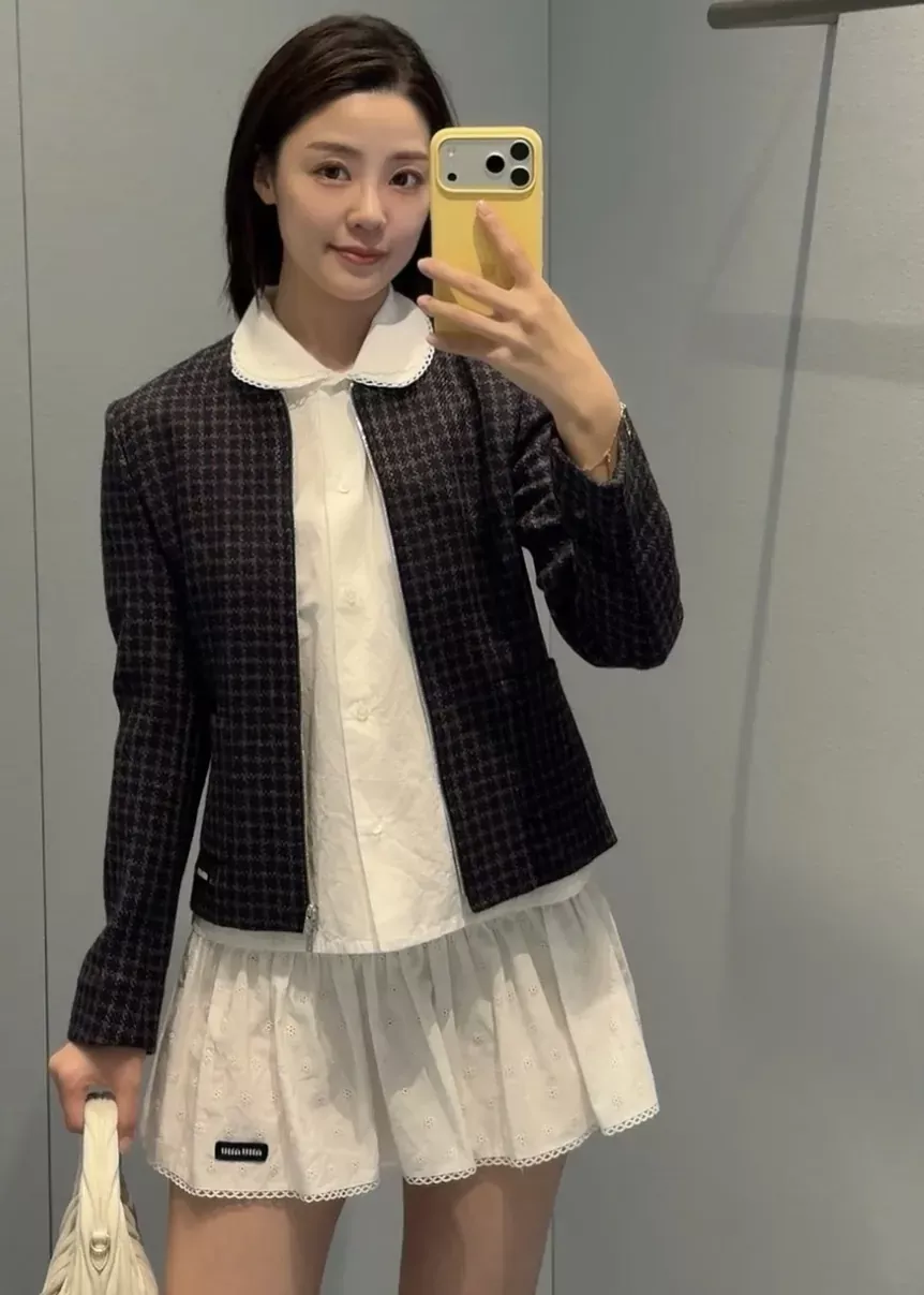 미우미우 플라워 자수 펀칭 여성용 미니 스커트 상세 이미지 70