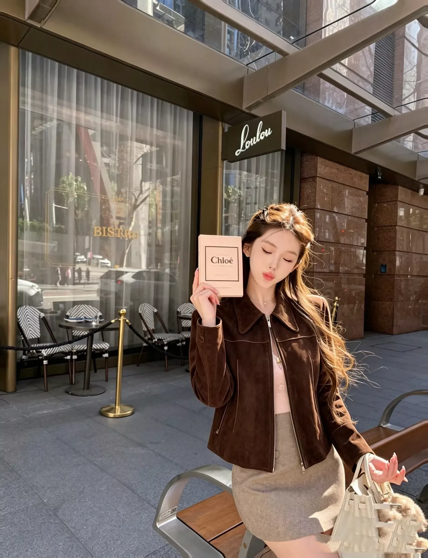 셀린느 스웨이드 크롭 여성용 가죽 재킷 상세 이미지 18