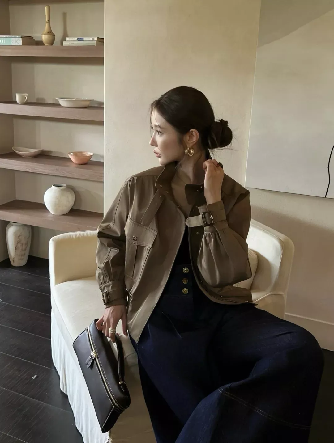짐머만 스탠드칼라 포켓 여성용 집업 재킷 상세 이미지 17