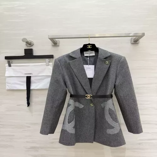 샤넬 글리터 울 벨트 여성용 정장 재킷